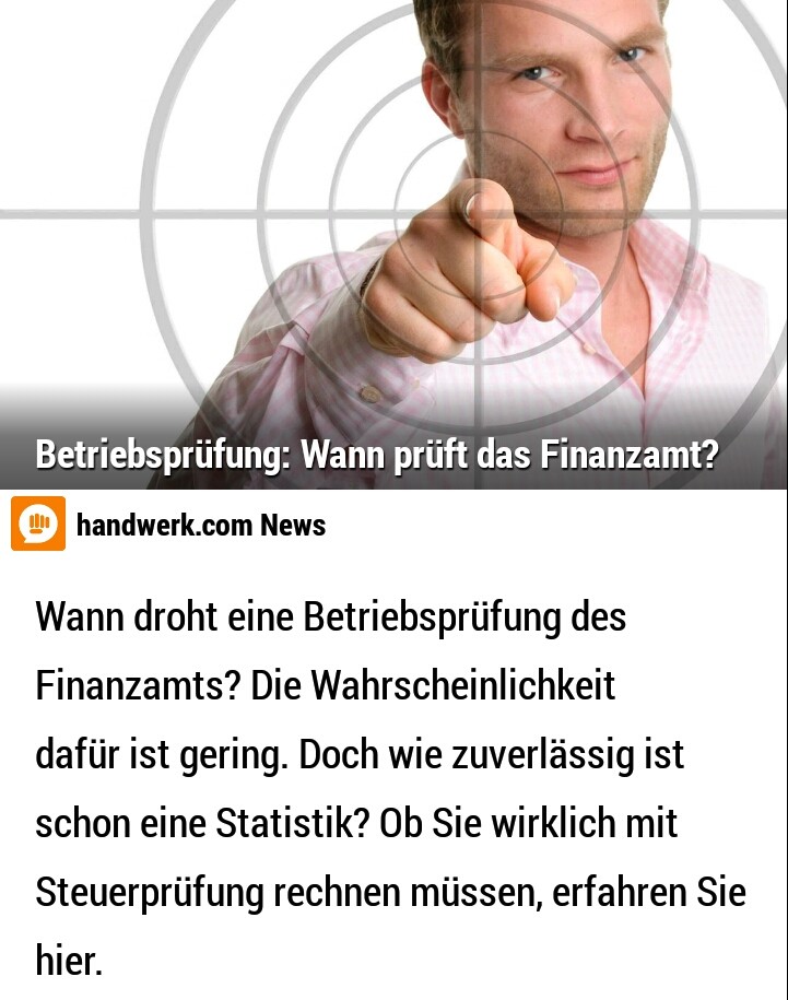 Eine News Anzeige von der App "Handwerk".