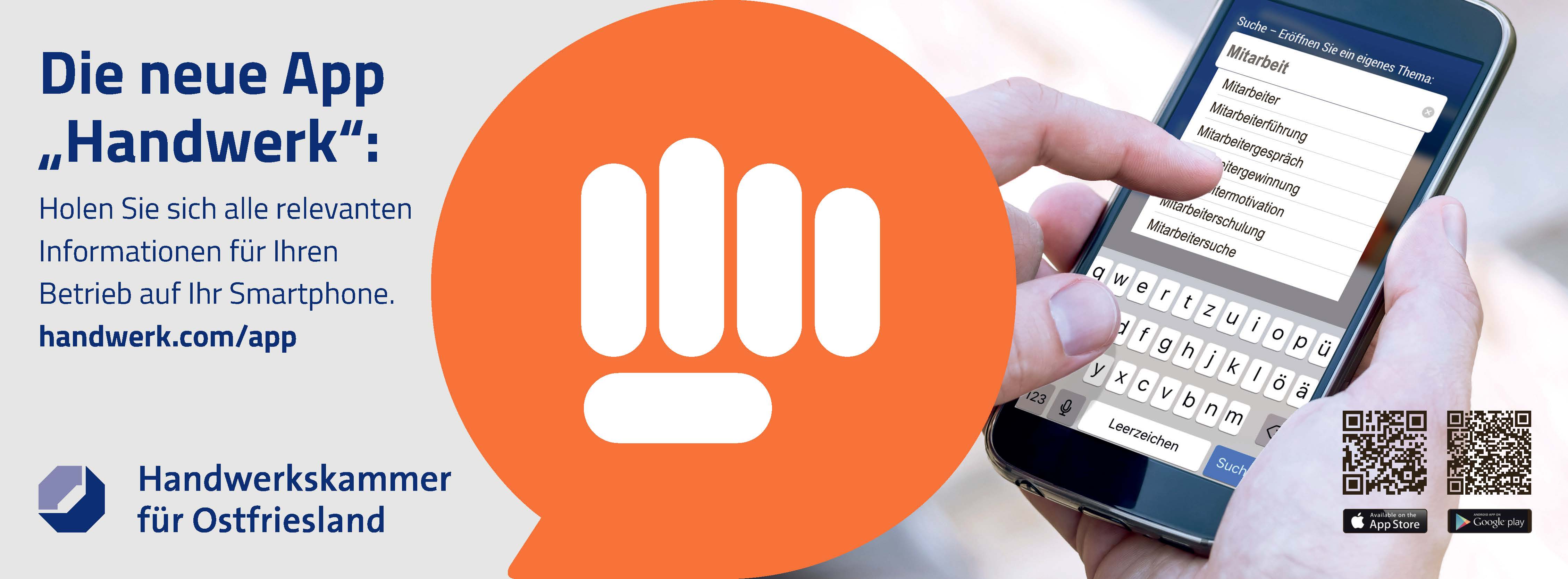 Werbebild für die neue App "Handwerk".